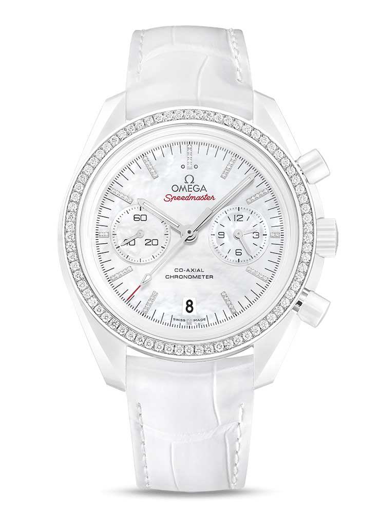 Omega Speedmaster Moonwatch Co-Axial “White Side of the Moon”  Ceramic Men`s Watch