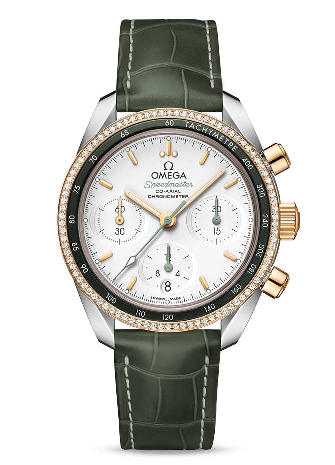 Omega Speedmaster Co-Axial Stainless Steel & 18K Yellow Gold & Diamonds Unisex Watch