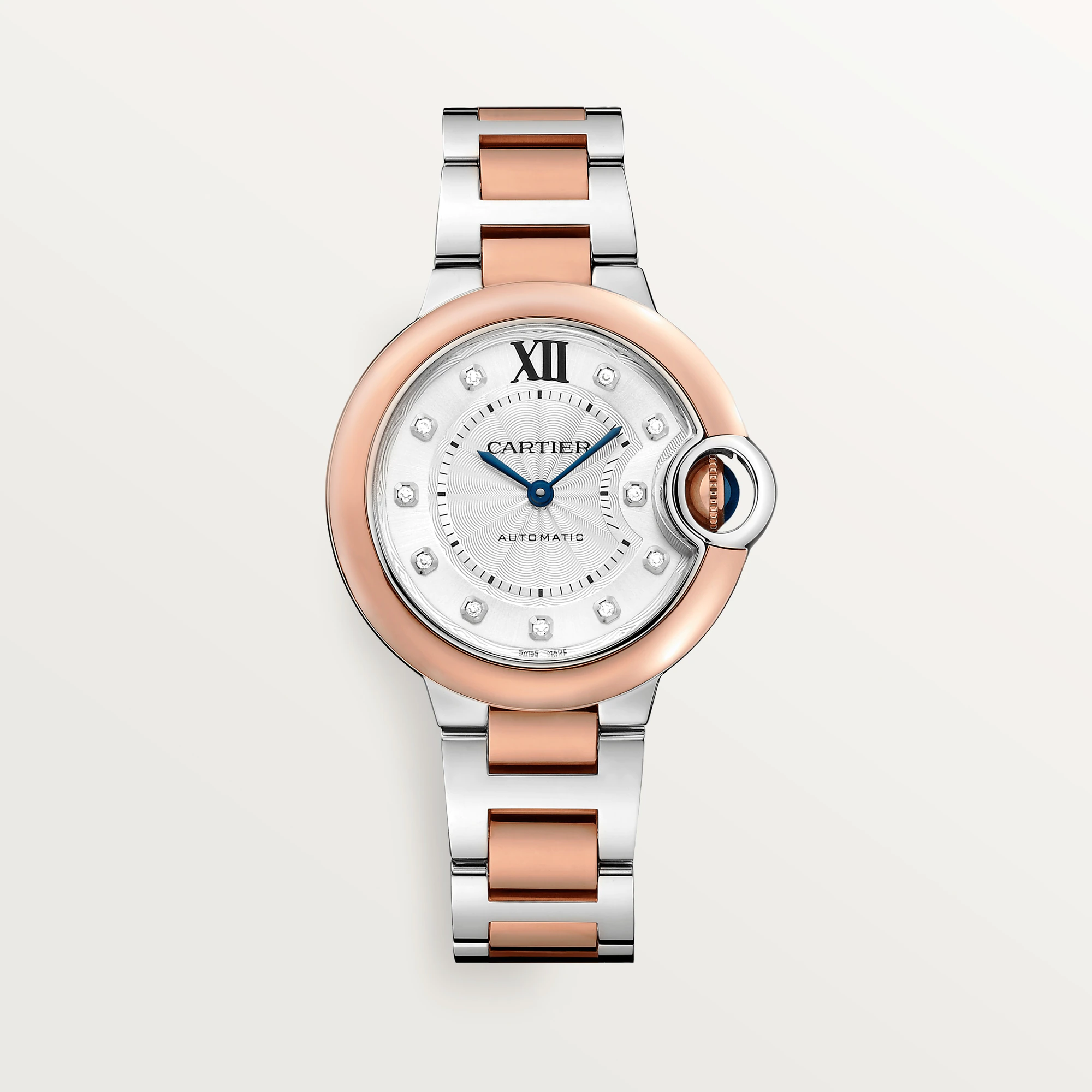 Cartier Ballon Bleu 33 mm Stainless steel & Rose Gold & Diamonds Lady's Watch