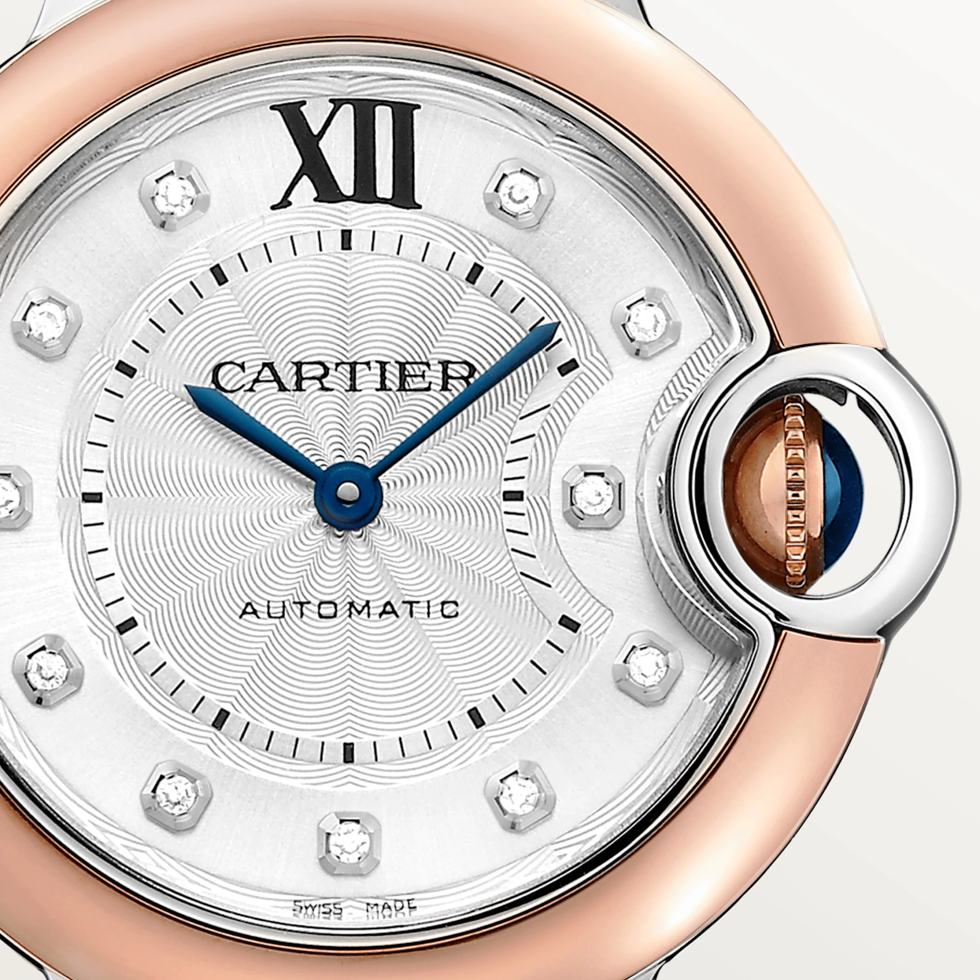 Cartier Ballon Bleu 33 mm Stainless steel & Rose Gold & Diamonds Lady's Watch