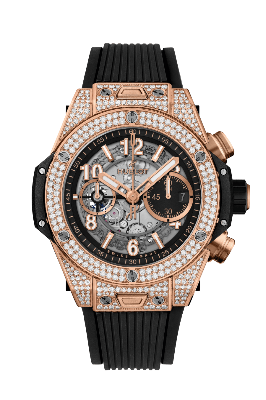 Hublot Big Bang Unico 18K King Gold & Diamonds Pave Men's Watch