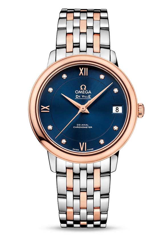 Omega De Vile Prestige Co-Axial 18K Red Gold & Stainless Steel Ladies Watch