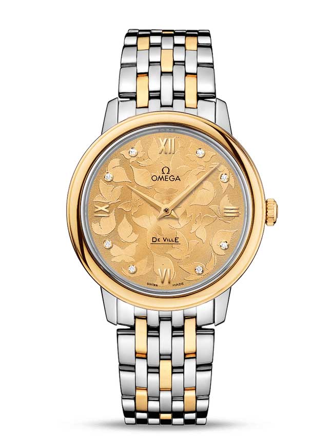 Omega De Vile Prestige “Butterfly” Stainless steel & 18K Yellow gold & Diamonds Ladies Watch