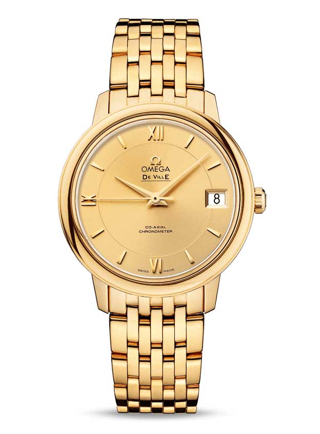 Omega De Vile Prestige Co-Axial 18K Yellow Gold Ladies Watch