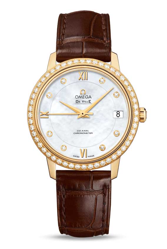 Omega De Vile Prestige Co-Axial 18K Yellow Gold & Diamonds Ladies Watch