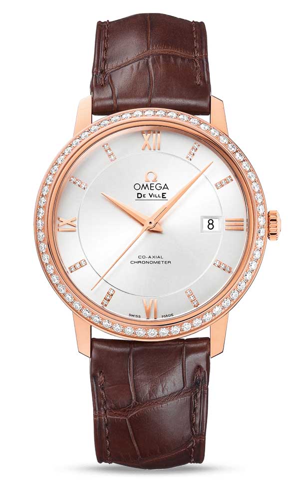 Omega De Vile Prestige Co-Axial 18K Red Gold & Diamonds Men's Watch
