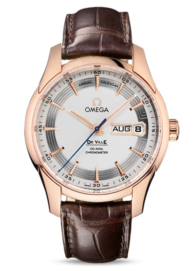 Omega De Vile Hour Vision Co-Axial Master Annual Calendar 18K Red Gold Men's Watch
