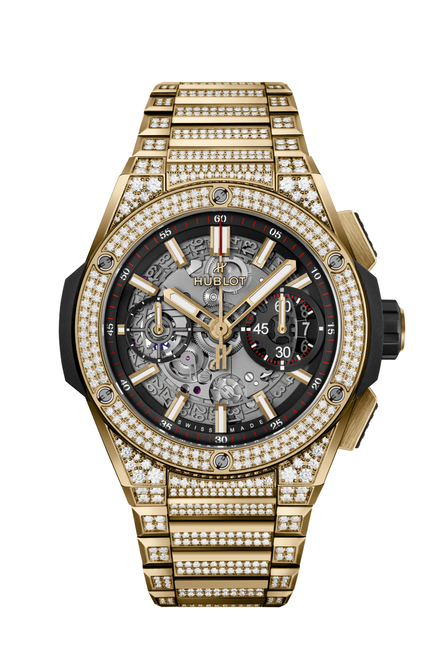 Hublot Big Bang Unico Integral 18K Yellow Gold Pavé Men's Watch
