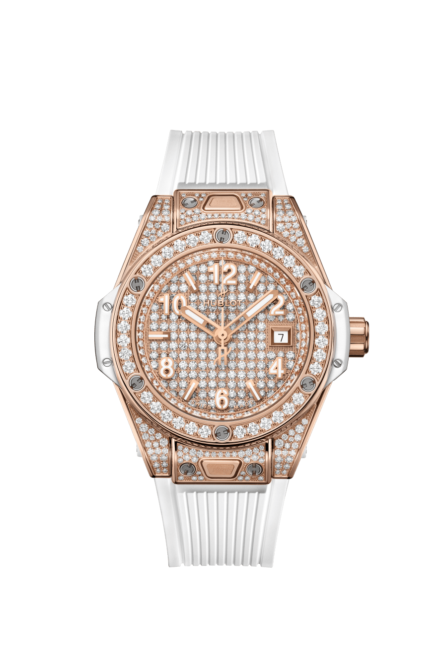 Hublot Big Bang 33mm One Click 18K King Gold Full Pave Watch