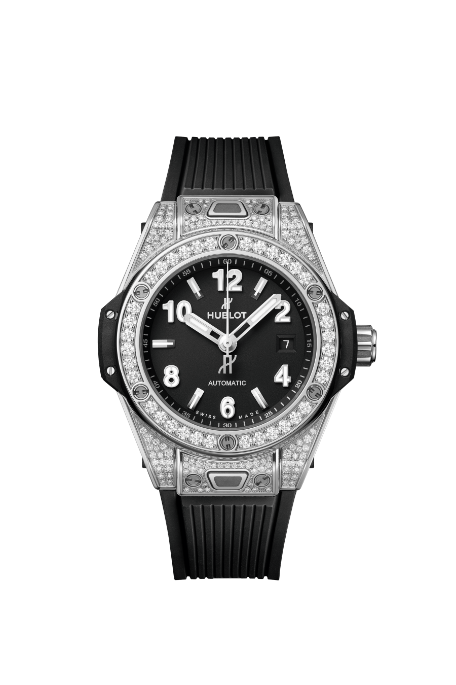 Hublot Big Bang 33mm One Click Stainless Steel Pave Watch