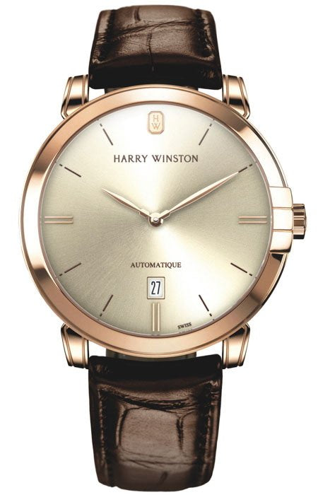 Harry Winston Midnight 18K Rose Gold Mens Watch