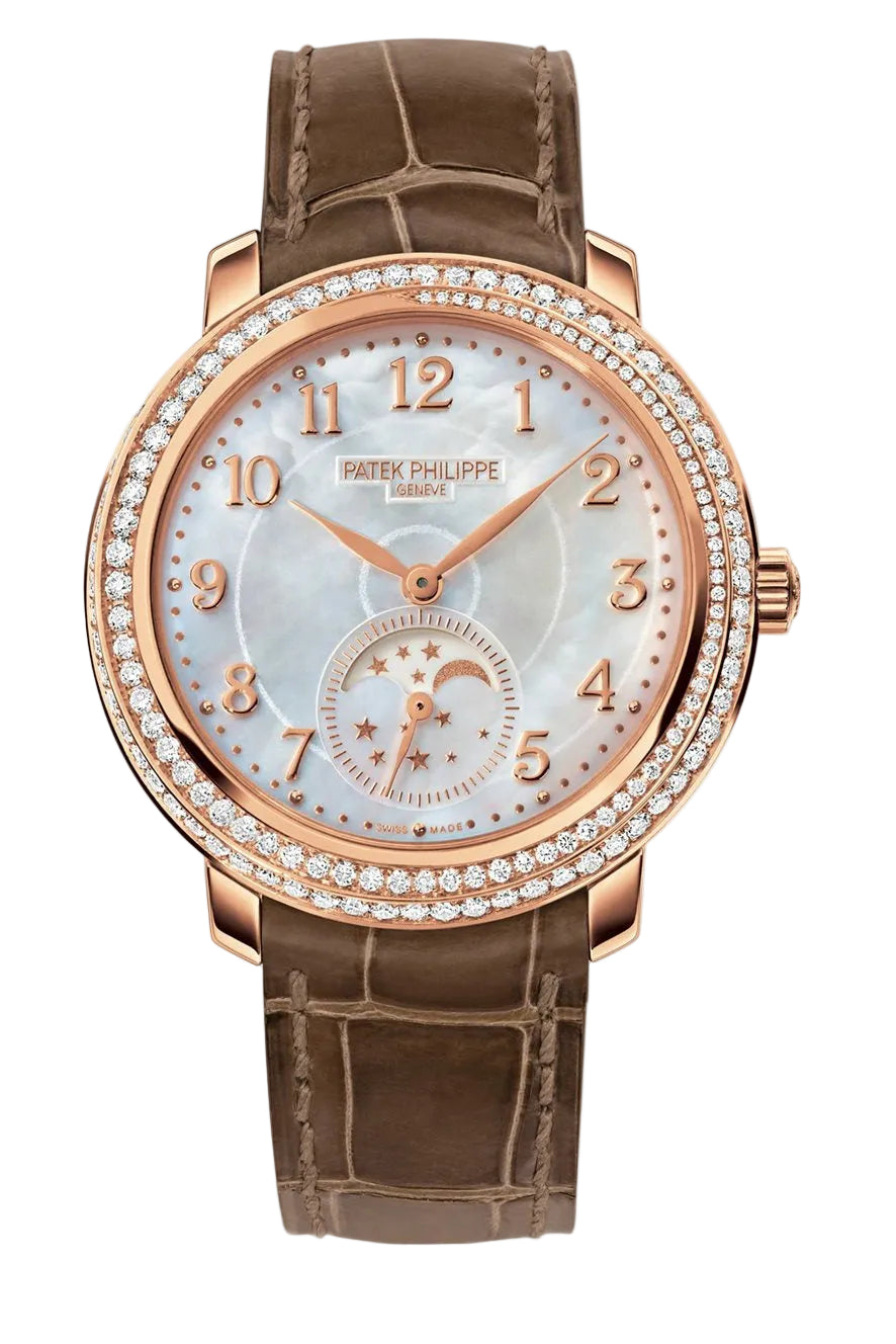 Patek Philippe Complications Ribbon Joaillerie Moon Phases 18K Rose Gold & Diamonds Ladies Watch