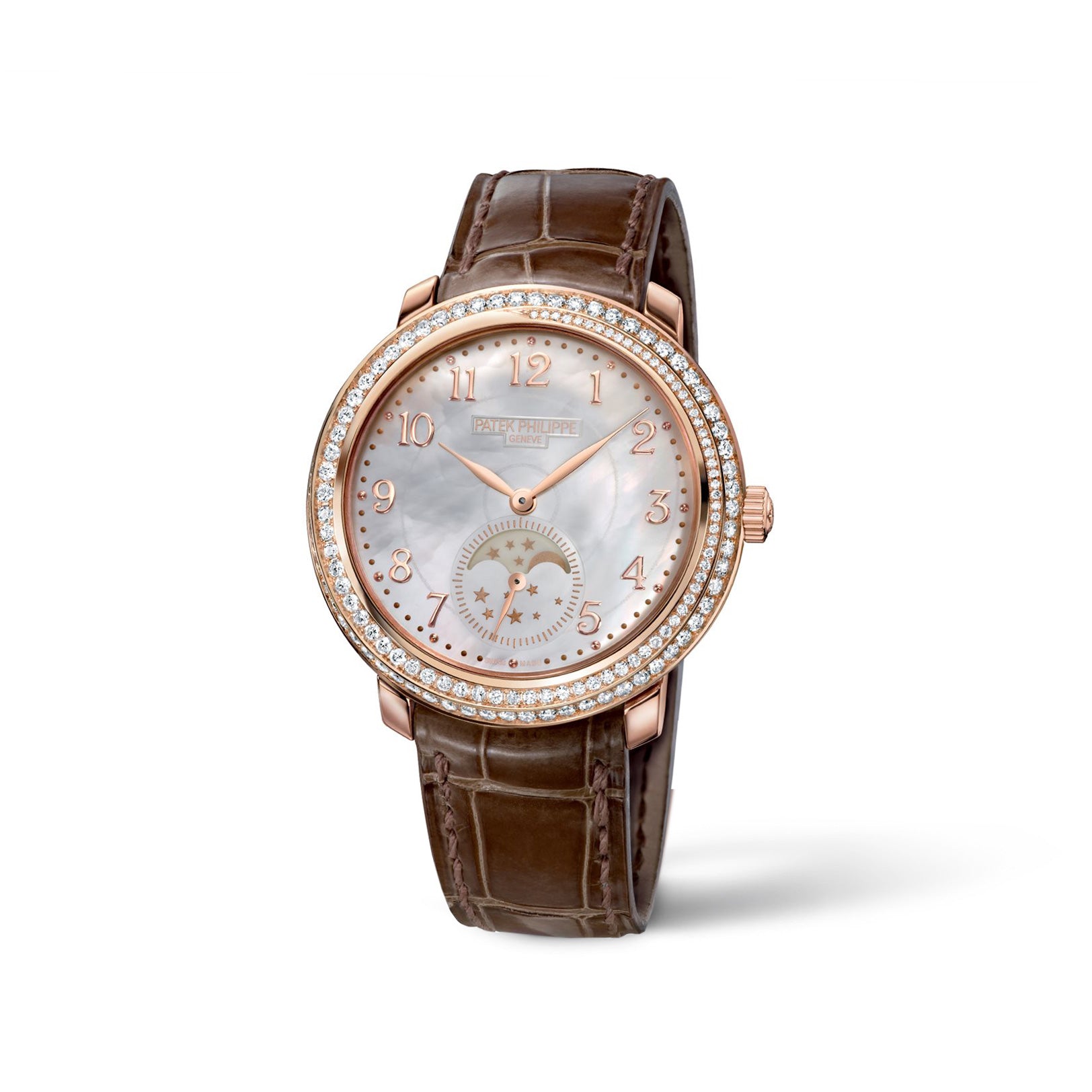 Patek Philippe Complications Ribbon Joaillerie Moon Phases 18K Rose Gold & Diamonds Ladies Watch