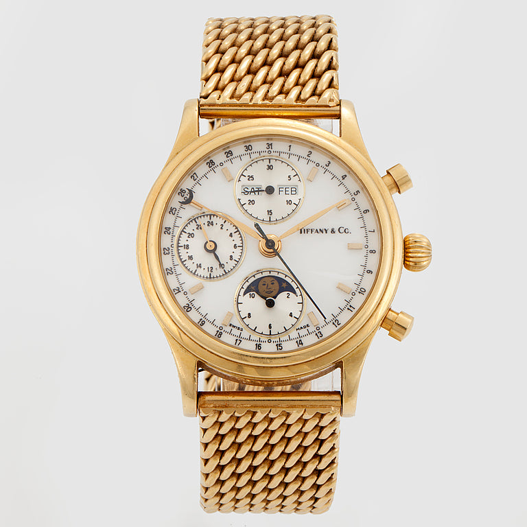 Tiffany & Co. Moonphase Chronograph 18k Yellow Gold Unisex Watch
