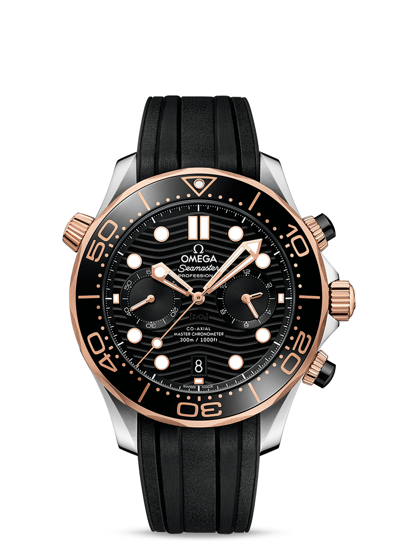 Omega Seamaster Diver Co-Axial Chronometer Chronograph Stainless Steel & 18K Sedna™ Gold Men's Watch
