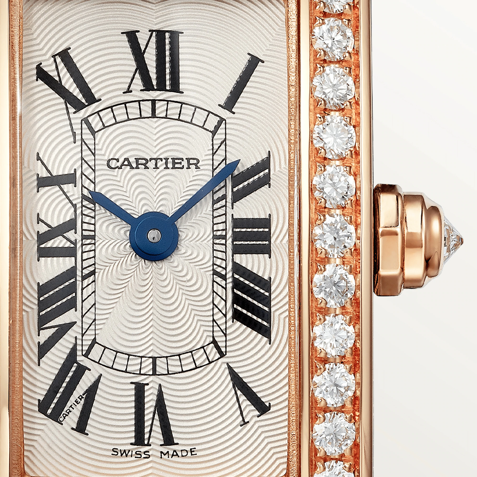 Cartier Tank Américaine Mini Model 18K Rose Gold & Diamonds Ladies Watch