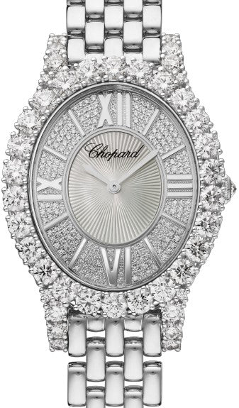 Chopard L’Heure Du Diamant Small Oval 18K White Gold & Diamonds Ladies Watch