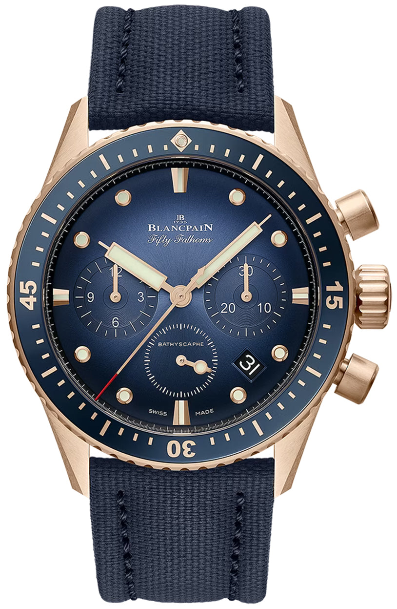Blancpain Fifty Fathoms Bathyscaphe 18kt Rose Gold Men's Watch