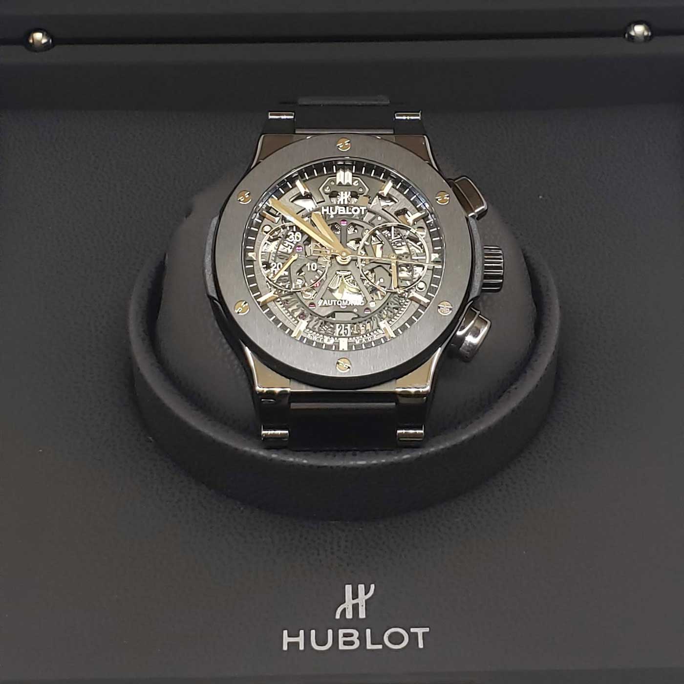 Hublot Classic Fusion 45mm Automatic “Aero” Chronograph  Ceramic Bracelet Watch