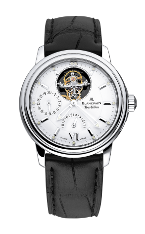 Blancpain Leman Tourbillon Power Reserve 18K White Gold Mens Watch