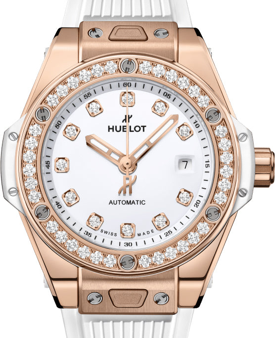Hublot Big Bang 33mm One Click 18K King Gold White Diamonds Watch