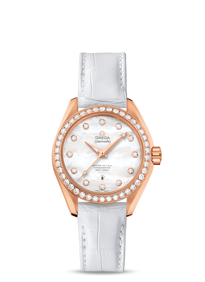 Omega Seamaster Aqua Terra Co-Axial Master Chronometer 18K Sedna™ Gold & Diamonds Lady's Watch