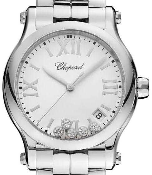 Chopard Happy Sport Stainless Steel& Diamonds Ladies Watch