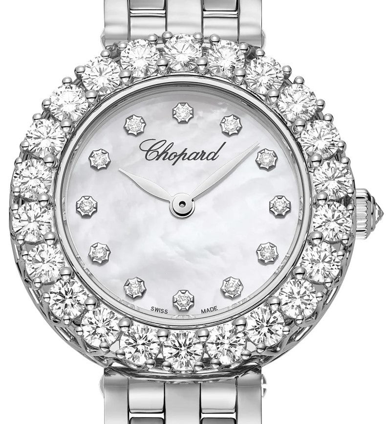 Chopard L’Heure Du Diamant Round Small 18K White Gold & Diamonds Ladies Watch