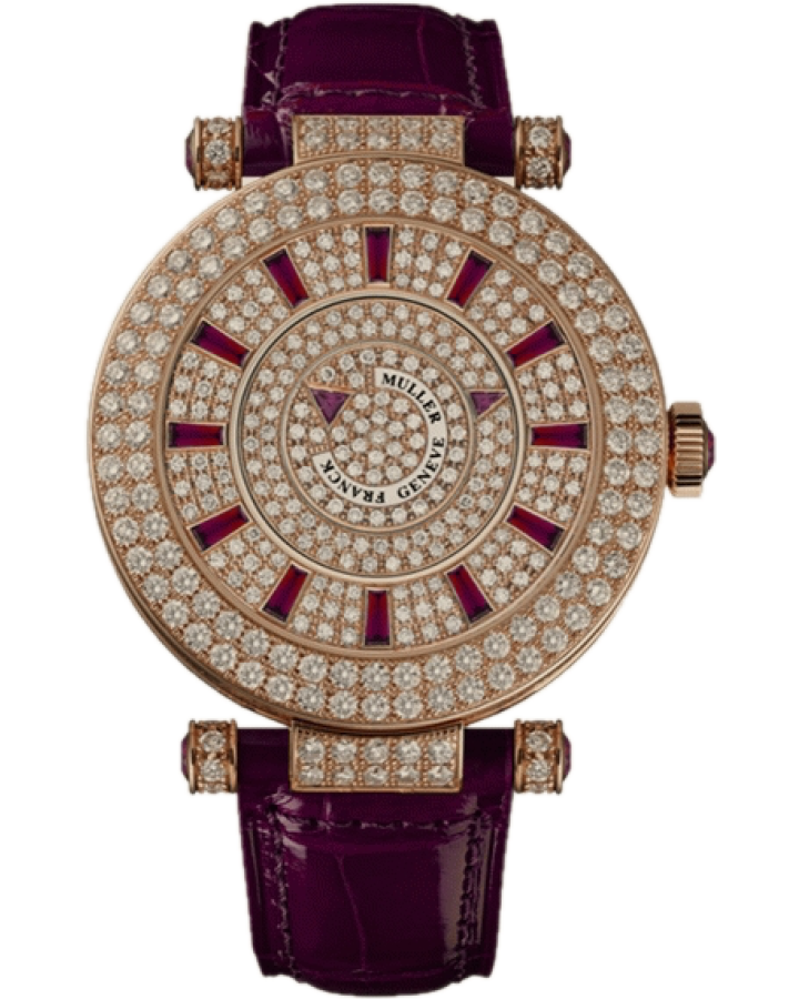 Franck Muller Ronde Double Mystery Rose Gold Diamond and Ruby Ladies Watch