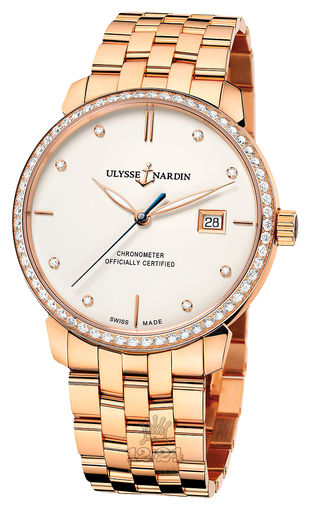 Ulysse Nardin Classico 18K Rose Gold Diamond Men's Watch