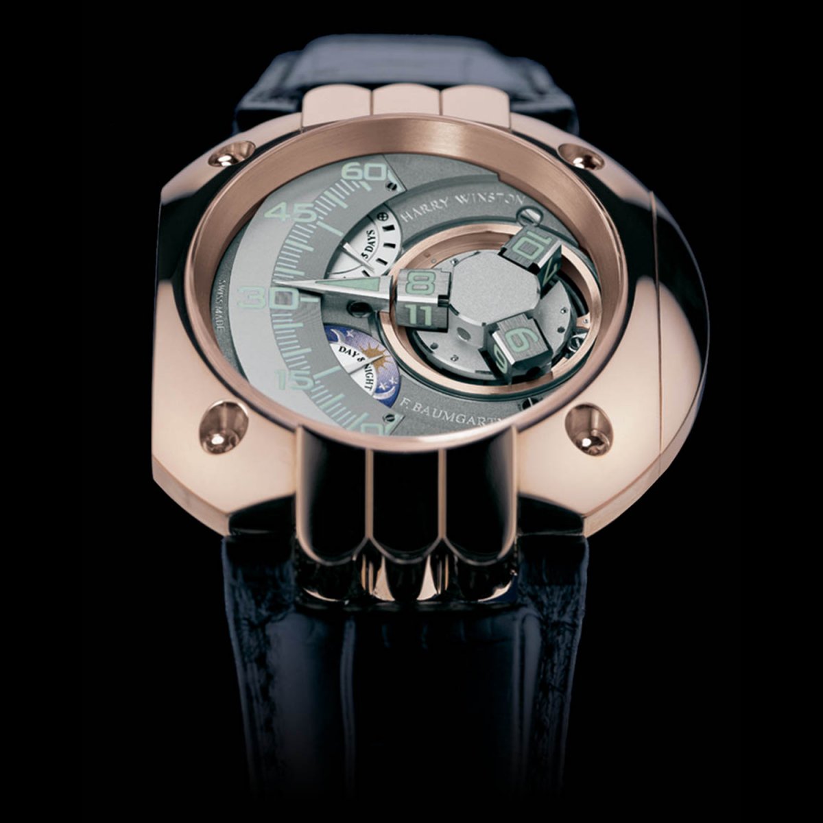 Harry Winston Opus V Sattelite by Felix Baumgartner 18K Rose Gold Men's Watch