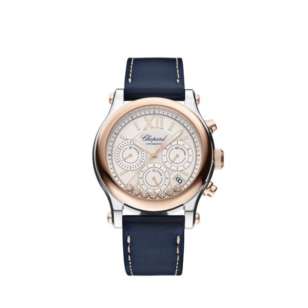 Chopard Happy Sport Chono Stainless steel & Ethical 18K Rose Gold & Diamonds Ladies Watch