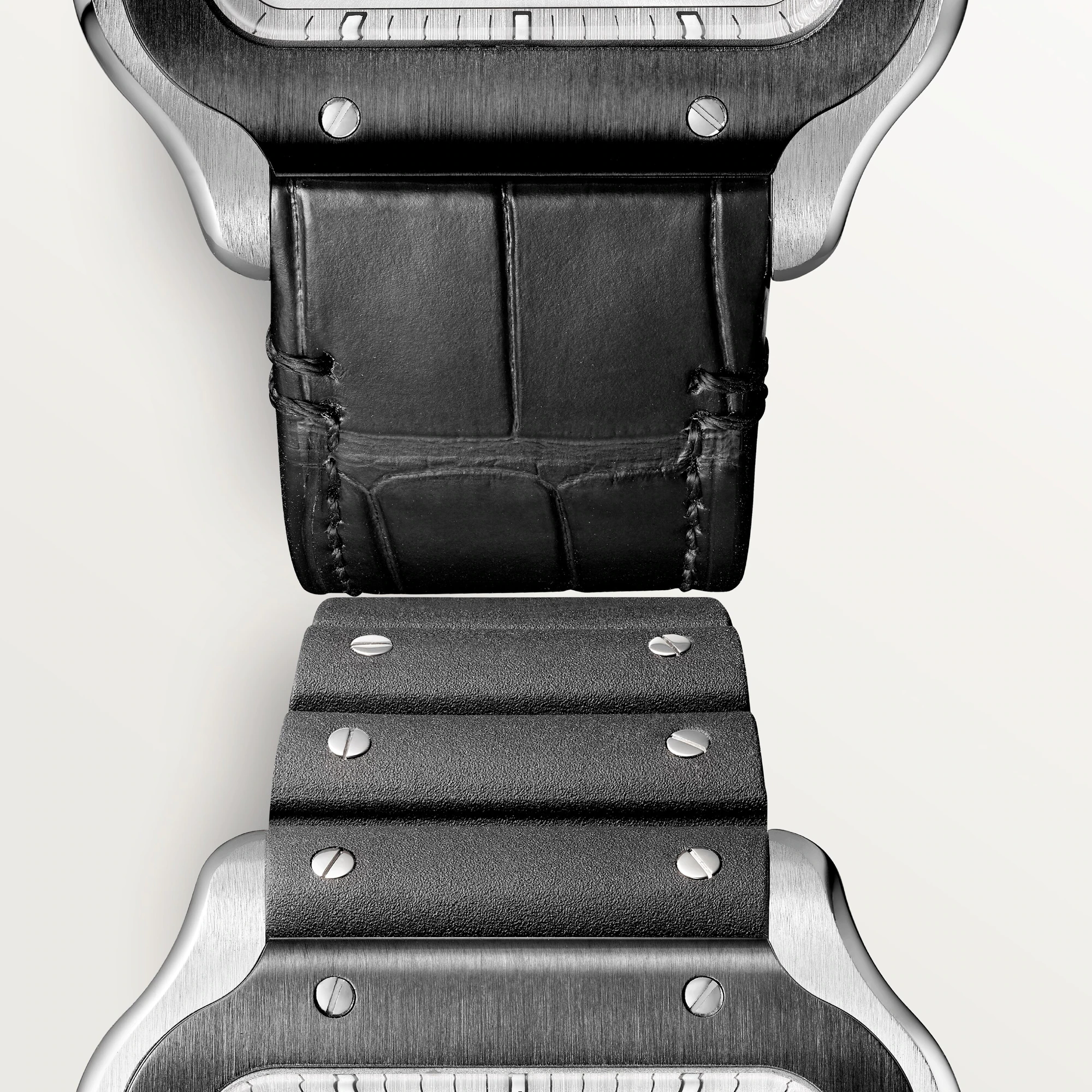 Cartier Santos Chronograph Black Stainless Steel Men's Watch