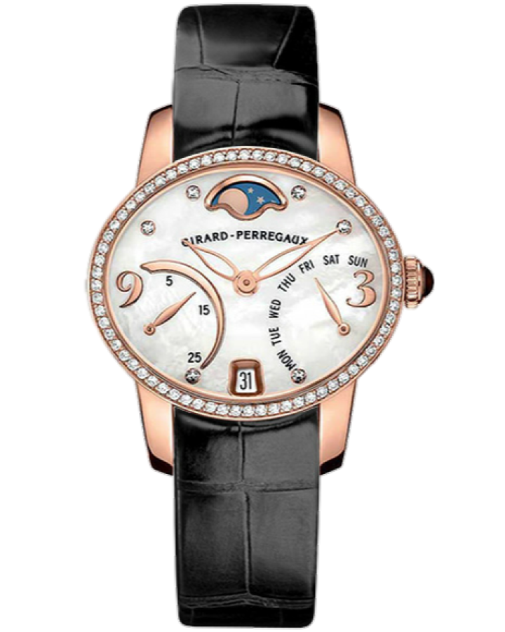 Girard Perregaux Cats Eye Bi-Retro 18K Rose Gold & Diamonds Ladies Watch