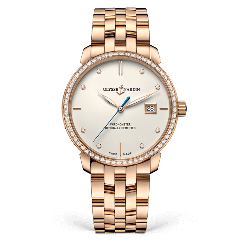 Ulysse Nardin Classico 18K Rose Gold Diamond Men's Watch