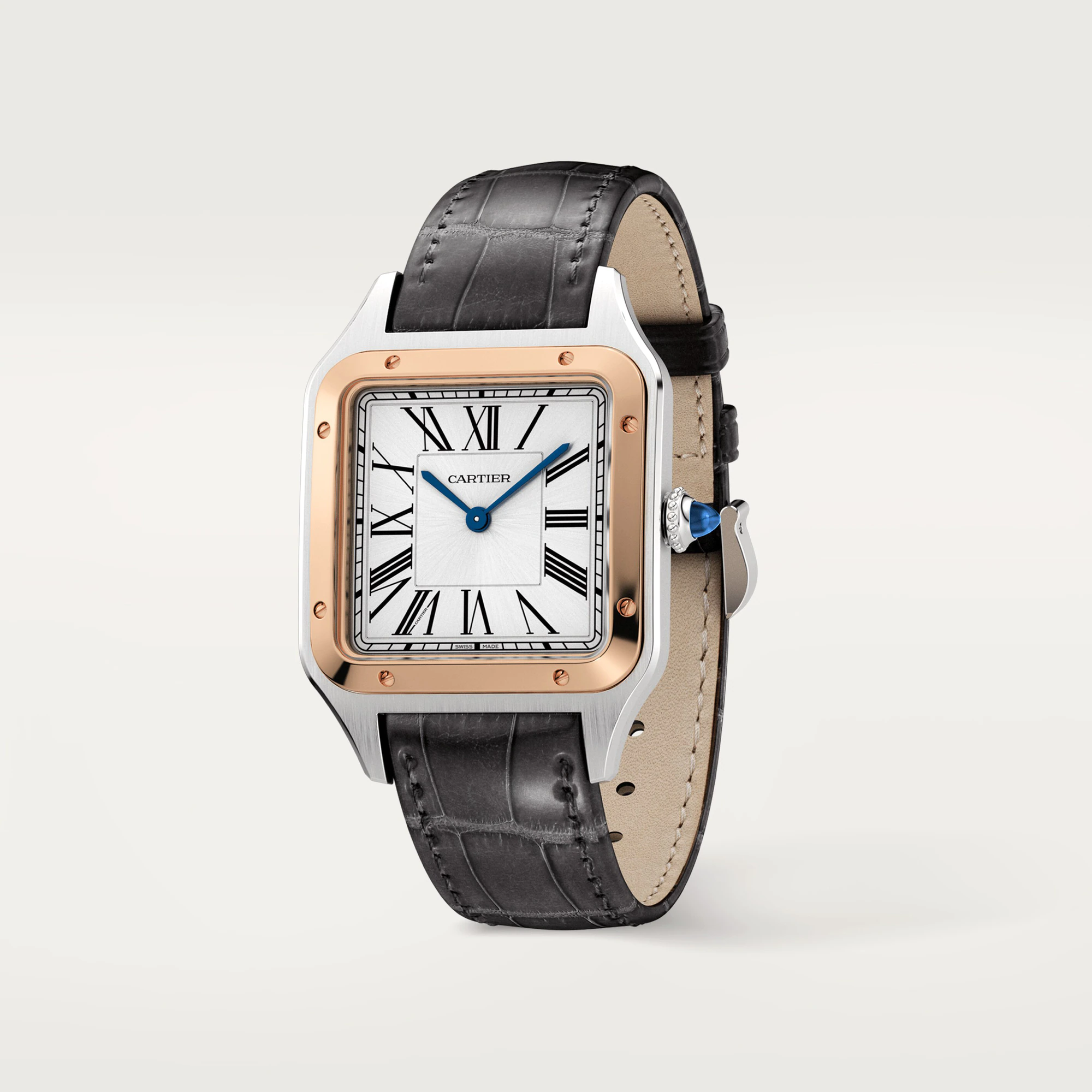 Cartier Santos Stainless Steel & Rose Gold Lady's Watch