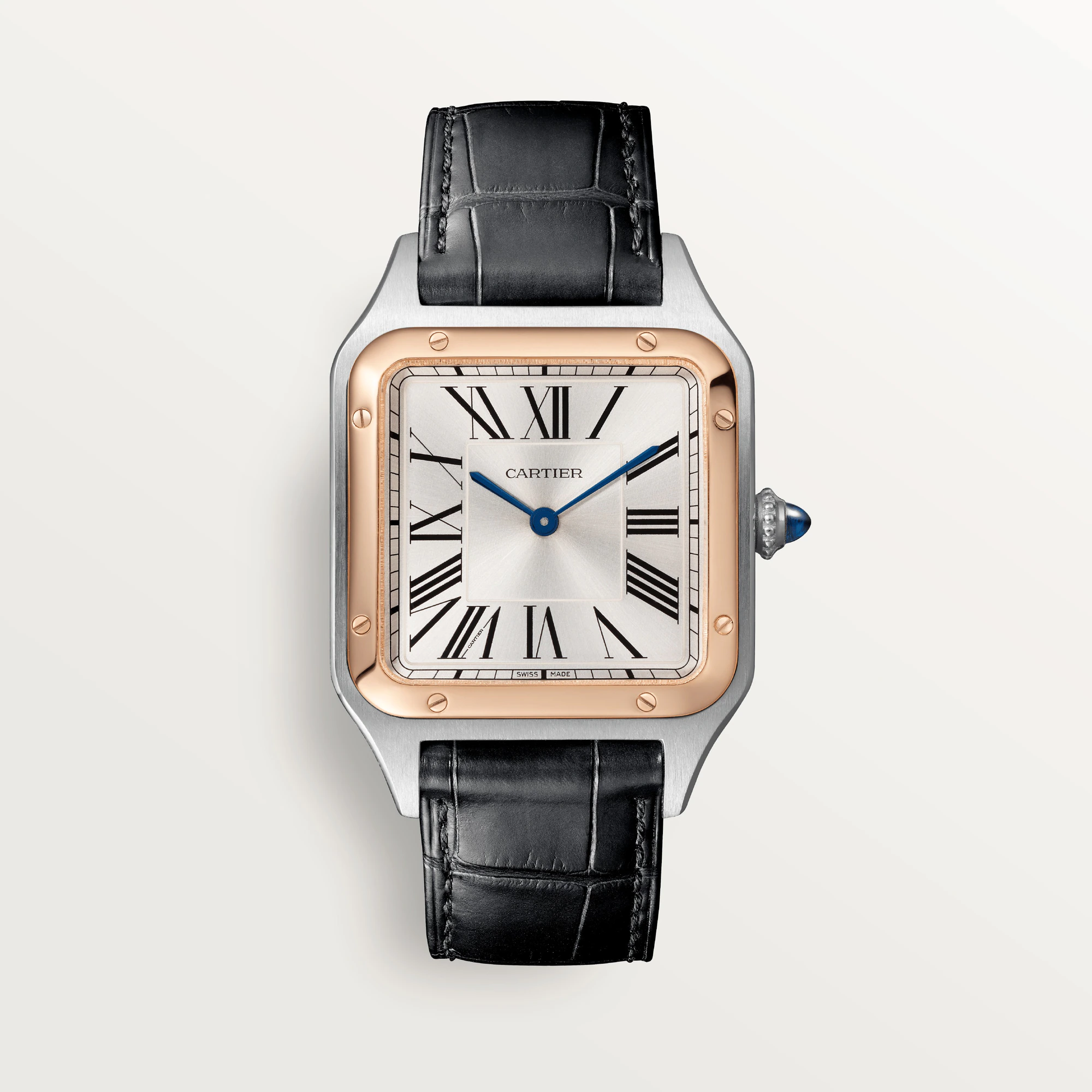 Cartier Santos Stainless Steel & Rose Gold Lady's Watch