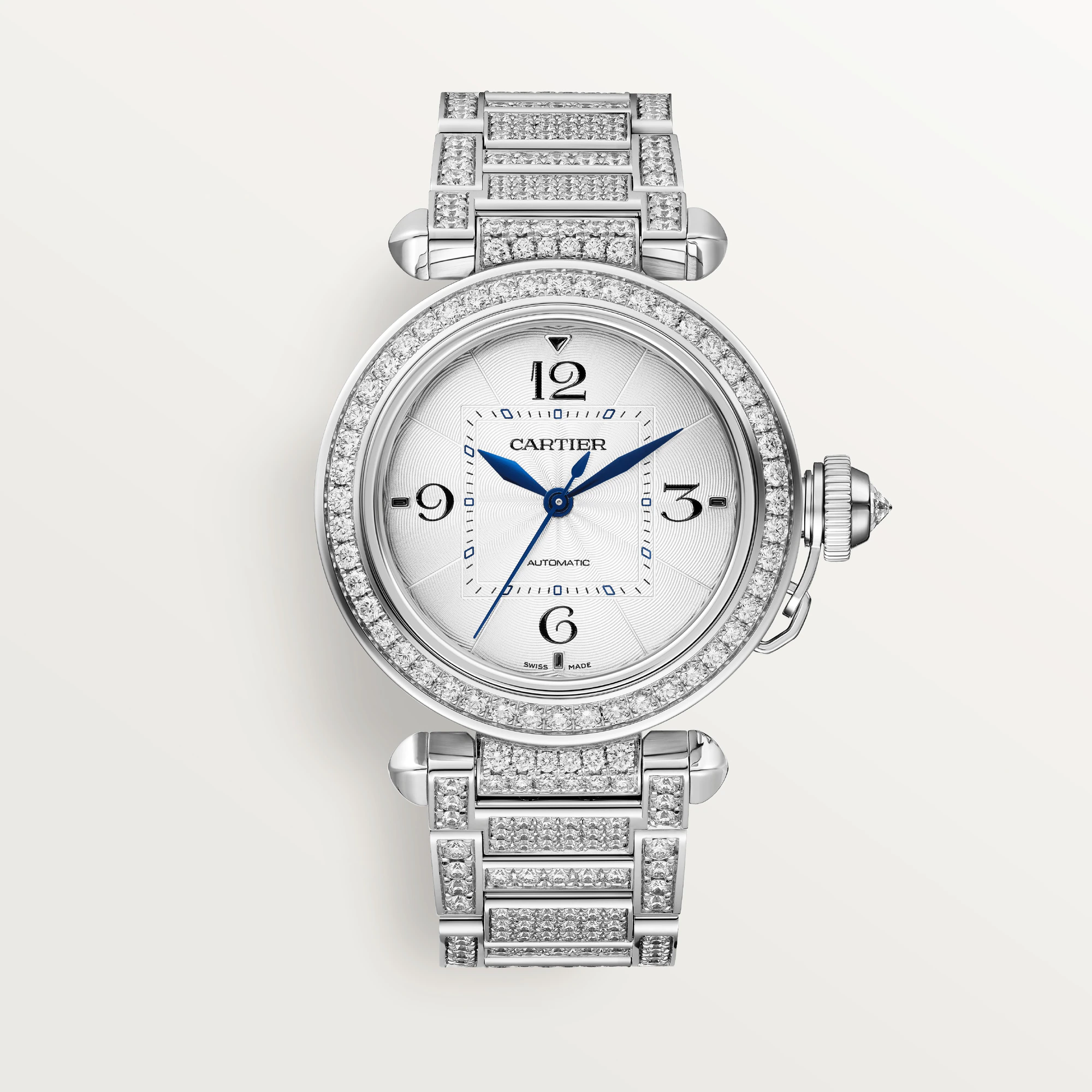 Cartier Pasha de Cartier 35mm 18K White Gold & Diamonds Lady's Watch