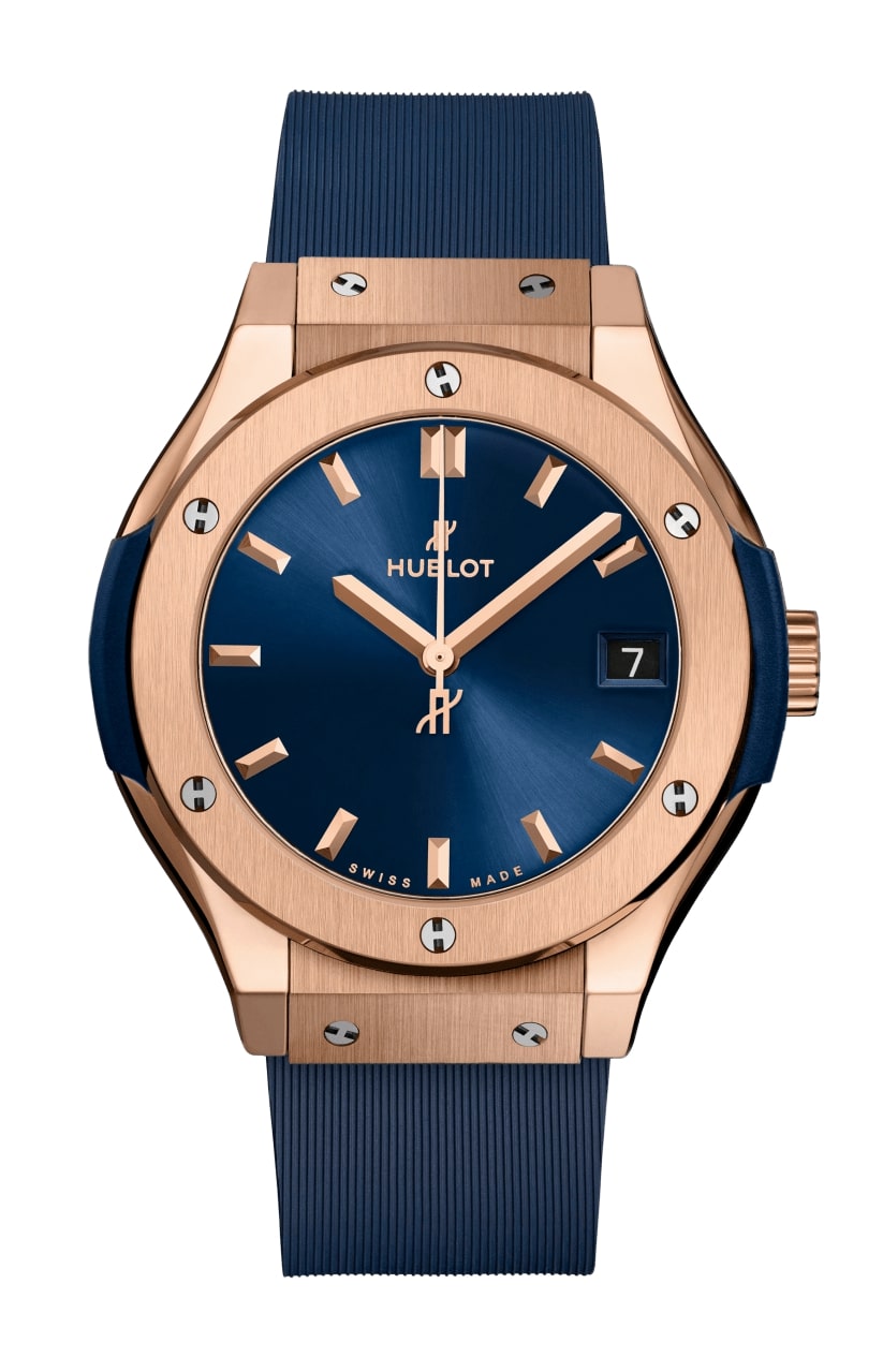 Hublot Classic Fusion Blue 18K King Gold Unisex Quartz Watch