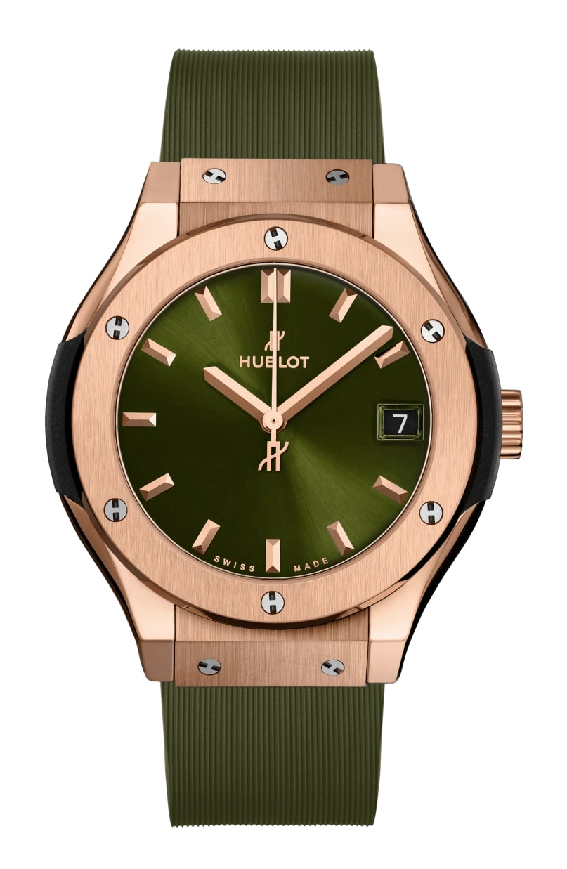 Hublot Classic Fusion Green 18K King Gold Unisex Quartz Watch