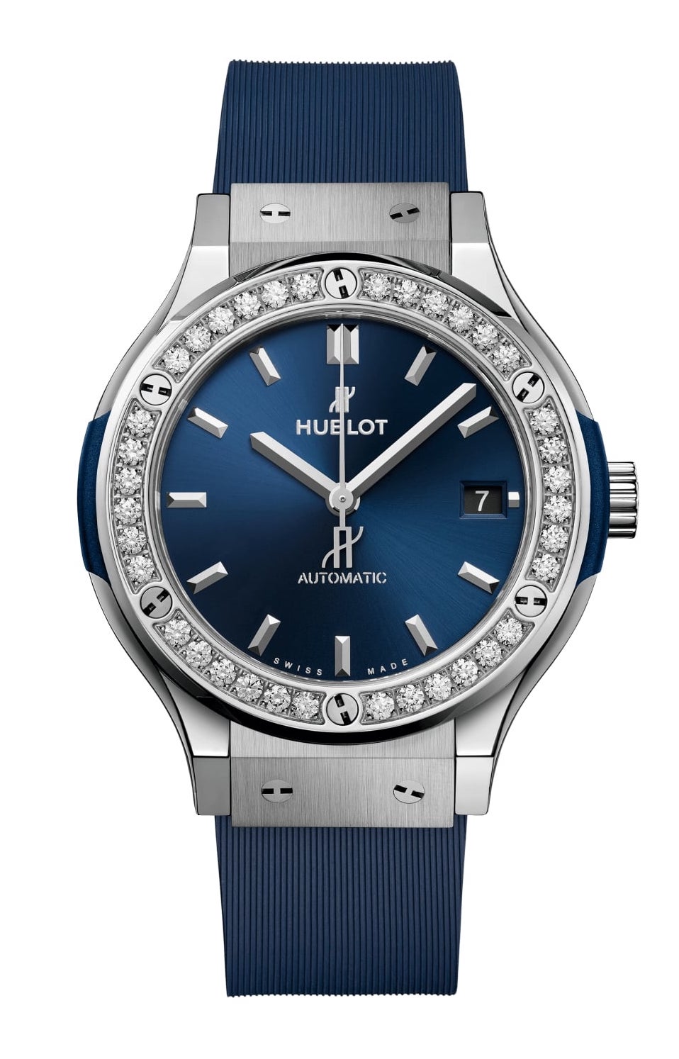 Hublot Classic Fusion Blue Titanium & Diamonds Unisex Watch