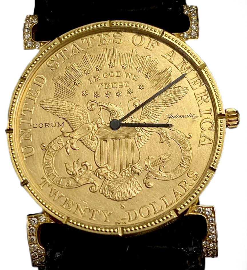 Corum Golden 20 Dollars 18K Yellow Gold & Diamonds Limited Edition Unisex Watch