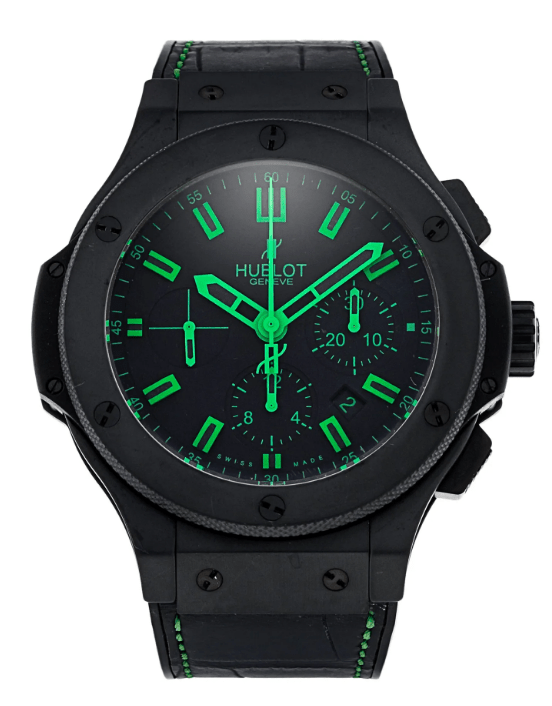 Hublot Big Bang All Black Green Ceramic Mens Watch Worldofluxuryus