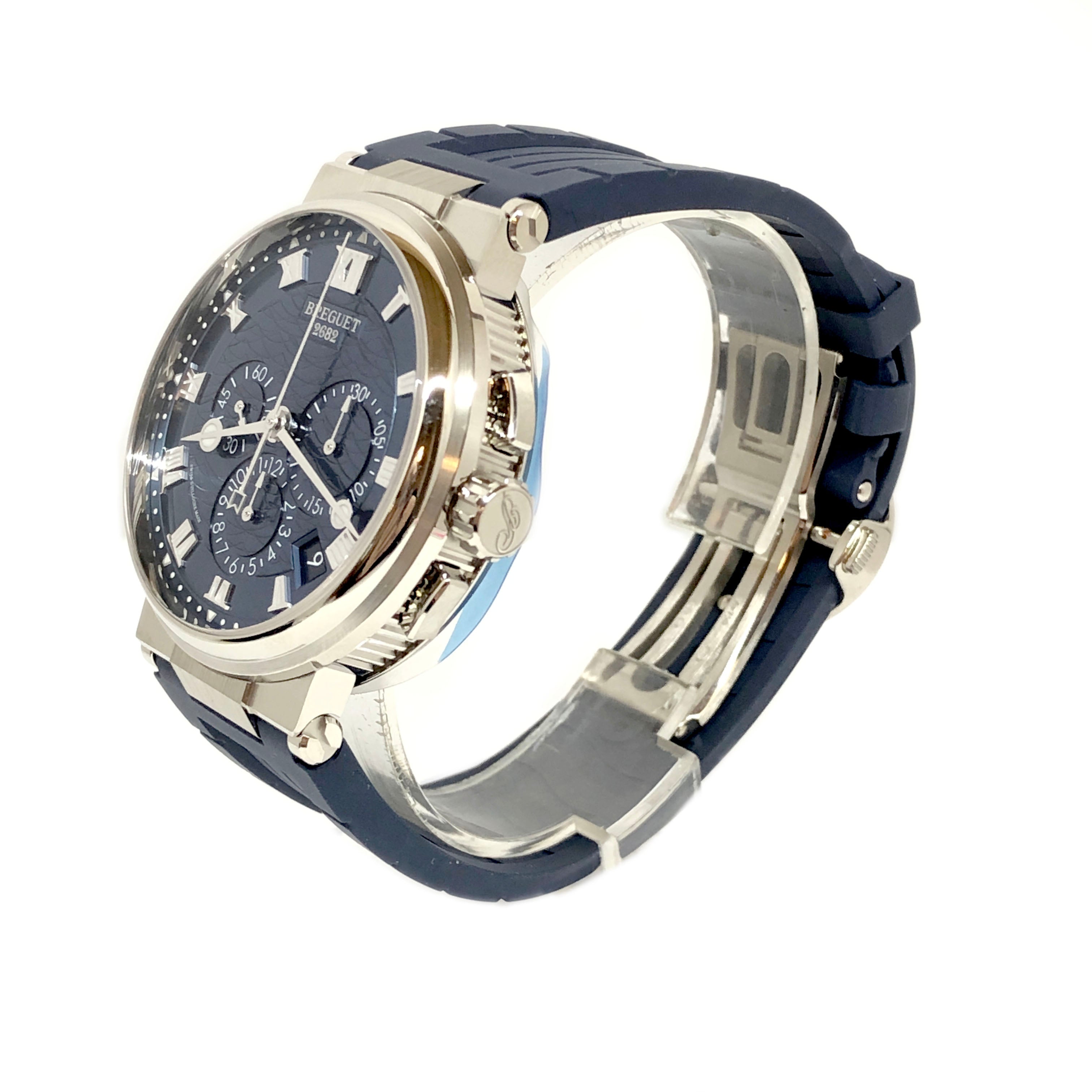 Breguet Marine 5527 Chronograph 18K White Gold Men's Watch