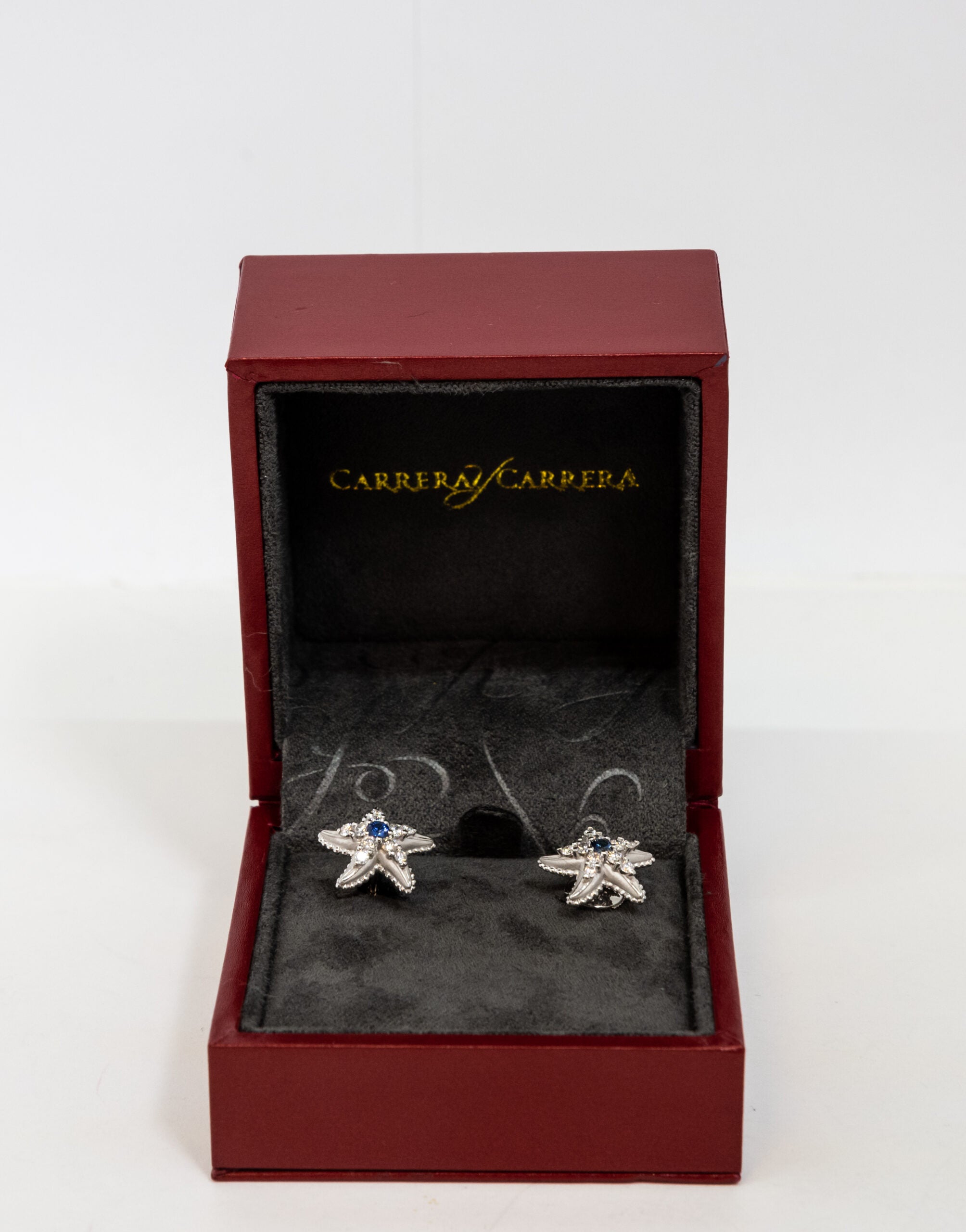 Carrera Y Carrera Star 18K White Gold with Diamonds & Sapphire Earring