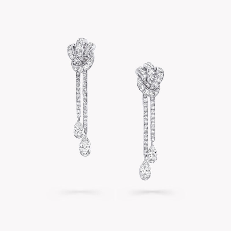 Graff Tilda’s Bow Double Pavé Diamond Drop Earrings