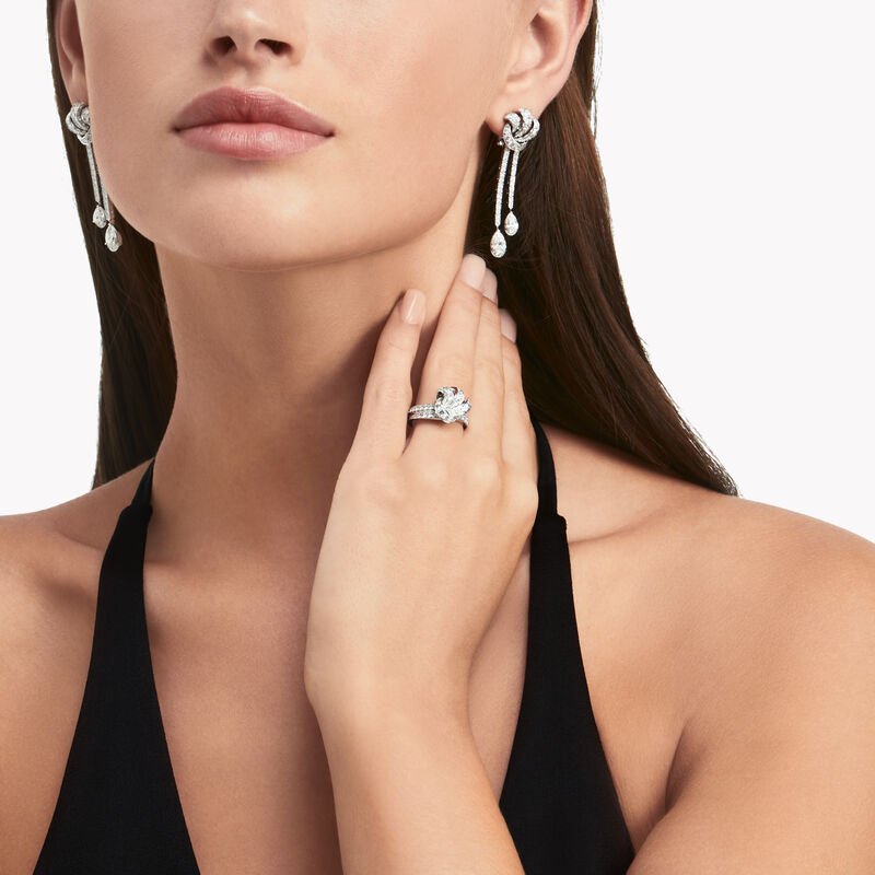 Graff Tilda’s Bow Double Pavé Diamond Drop Earrings