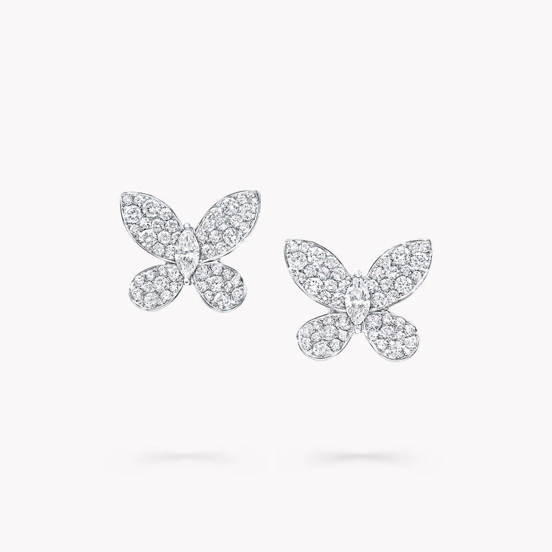 Graff Pavé Butterfly Diamond Stud Earrings