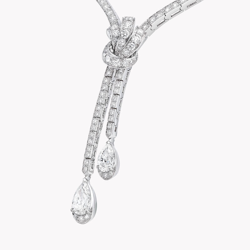 Graff Tilda’s Bow Double Pavé Diamond Drop Necklace