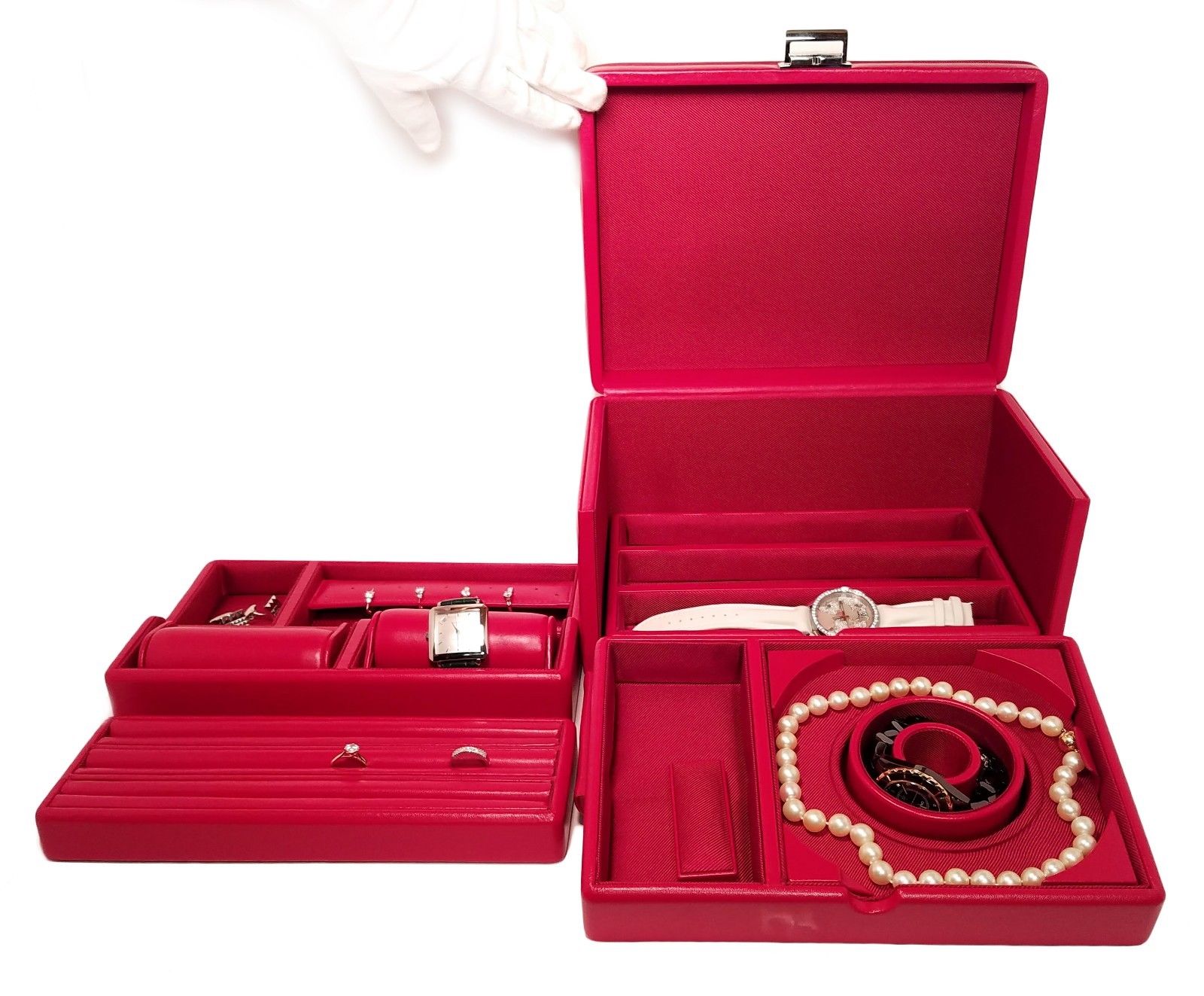 Scatola del Tempo Jewelry Storage Case Tesoro C Red